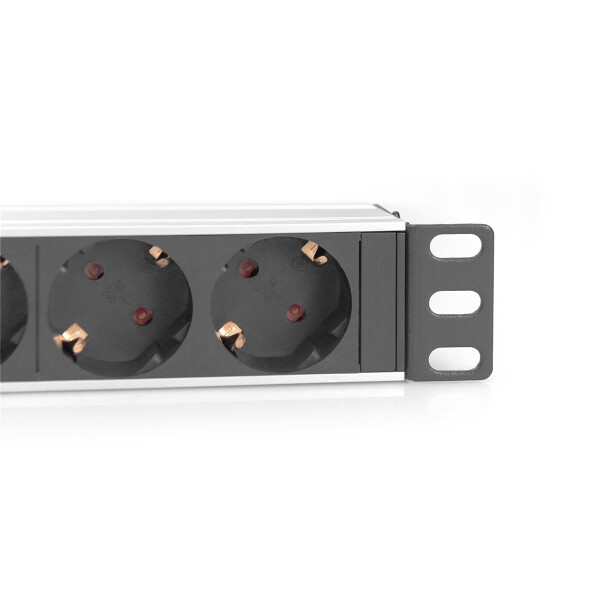 DIGITUS DN-95418 - 1U-Aluminium-PDU, 254 mm (10") Rack-Montage, 4x Schutzkontakt, 16A, 4000W, 250VAC 50/60Hz