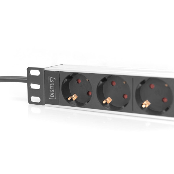 DIGITUS DN-95418 - 1U-Aluminium-PDU, 254 mm (10") Rack-Montage, 4x Schutzkontakt, 16A, 4000W, 250VAC 50/60Hz