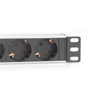 DIGITUS DN-95418 - 1U-Aluminium-PDU, 254 mm (10") Rack-Montage, 4x Schutzkontakt, 16A, 4000W, 250VAC 50/60Hz