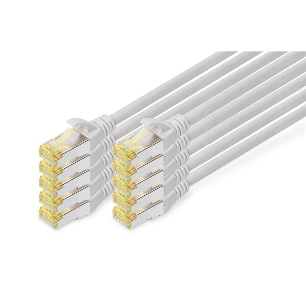 DK-1644-A-005-10 - CAT 6A S-FTP Patchkabel, Cu, LSZH AWG 26/7,  0,5 m, 10 Stück,  Grau