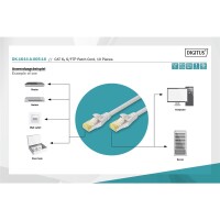 DK-1644-A-005-10 - CAT 6A S-FTP Patchkabel, Cu, LSZH AWG 26/7,  0,5 m, 10 Stück,  Grau