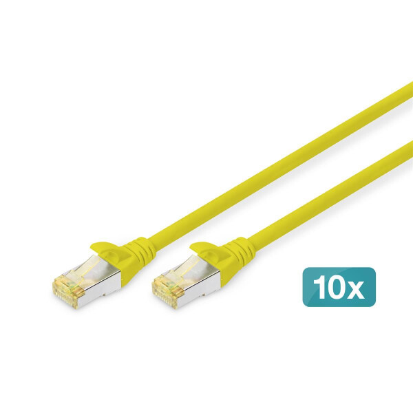 DK-1644-A-010-Y-10 - CAT 6A S-FTP Patchkabel, Cu, LSZH AWG 26/7,  1 m, 10 Stück,  Gelb