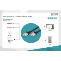 DK-1644-0025-BL-10 - CAT 6 S-FTP Patchkabel, Cu, LSZH AWG 27/7,  0,25 m, 10 Stück,  Schwarz