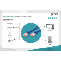 DIGITUS DK-1644-005-B-10 - CAT 6 S-FTP Patchkabel, Cu, LSZH AWG 27/7, Länge 0,5 m, 10 Stück, Farbe Blau