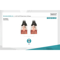 DIGITUS DK-1644-005-BL-10 - CAT 6 S-FTP Patchkabel, Cu, LSZH AWG 27/7, Länge 0,5 m, 10 Stück, Farbe Schwarz