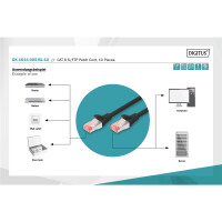 DIGITUS DK-1644-005-BL-10 - CAT 6 S-FTP Patchkabel, Cu, LSZH AWG 27/7, Länge 0,5 m, 10 Stück, Farbe Schwarz