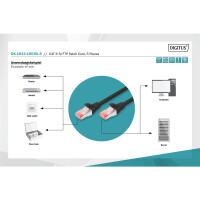 DIGITUS DK-1644-100-BL-5 - CAT 6 S-FTP Patchkabel, Cu, LSZH AWG 27/7, Länge 10 m, 5 Stück, Farbe Schwarz