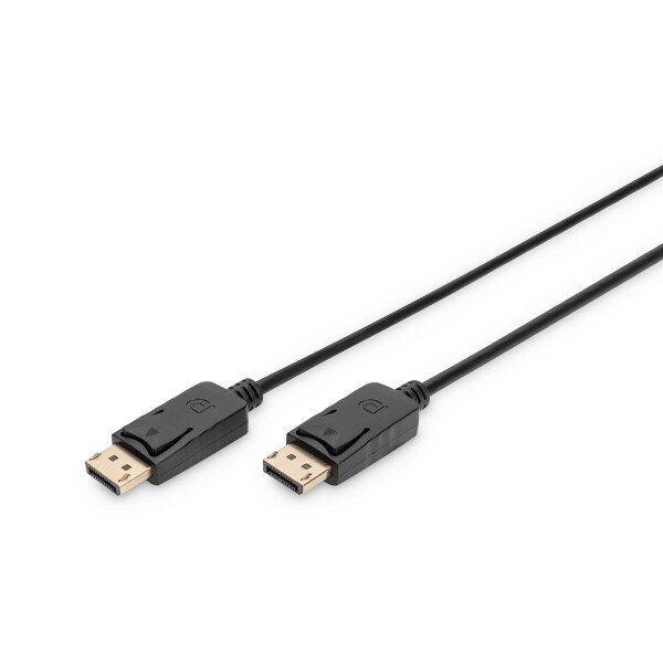 DIGITUS AK-340103-030-S - DisplayPort Anschlusskabel, DP St/St, 3,0m, m/Verriegelung, DP, 1.1a konform, sw