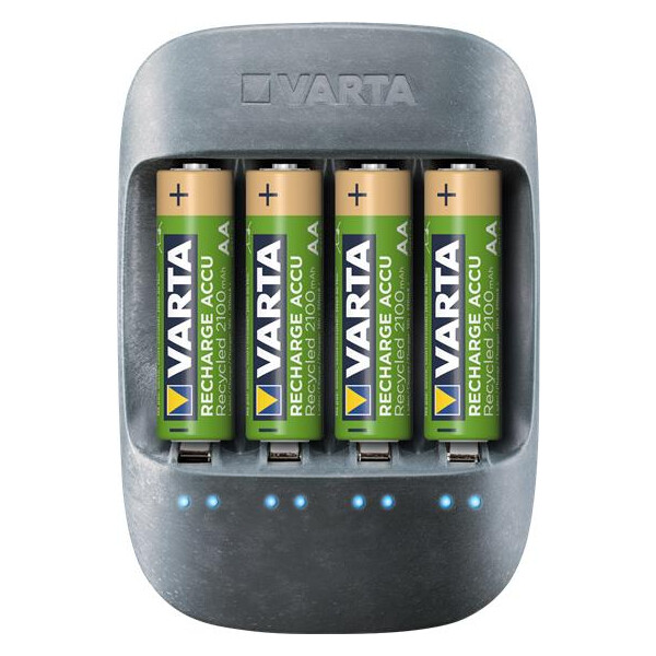 Varta Eco Charger - Household battery - AC - Nickel-Metallhydrid (NiMH) - AA,AAA - Schwarz - Kunststoff