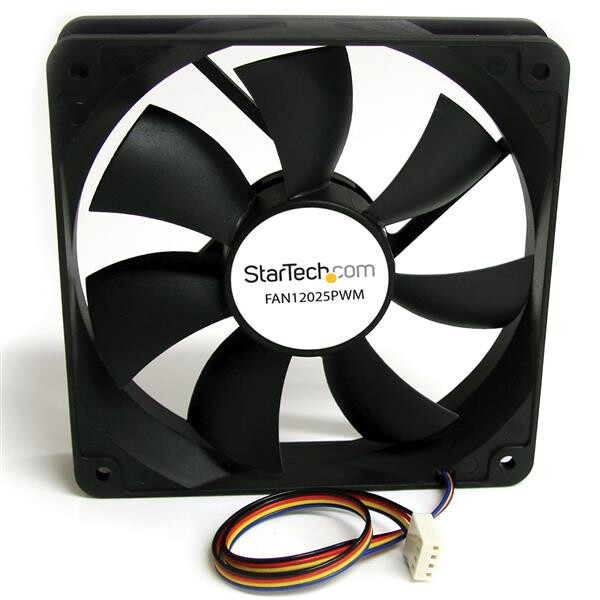 StarTech.com 120mm Computer Gehäuselüfter/ PWM Cooling Fan - Lüfter für Computer Gehäuse mit 4-pin Molex - Ventilator - 12 cm - 39 dB - Schwarz