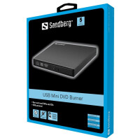 SANDBERG USB Mini DVD Burner - Schwarz - Desktop /...