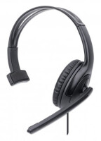 Manhattan Mono USB-Headset - Ohrumschließendes Design (Over-Ear) - Ohrmuschel einseitig - kabelgebunden - USB-A-Stecker - integrierte Lautstärkeregelung - verstellbares Mikrofon - schwarz - Kopfhörer - Kopfband - Büro/Callcenter - Schwarz - Monophon - SCR