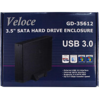 Inter-Tech Veloce GD-35612 - 3.5 Zoll - SATA - Serial ATA II - 5 Gbit/s - Schwarz