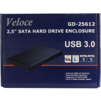 Inter-Tech Veloce GD-25612 - 2.5 Zoll - SATA - Serial ATA II - 5 Gbit/s - Schwarz