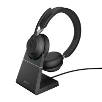 Jabra Evolve2 65 - MS Stereo - Kopfhörer - Kopfband - Büro/Callcenter - Schwarz - Binaural - Bluetooth-Pairing - Multi-key - Abspielen/Pause - Track < - Ortung > - Lautstärke + - Lautsärke -