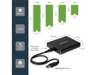 StarTech.com Dual Slot Festplattengehäuse für M.2 NGFF SATA SSDs - USB 3.1 (10Gbit/s) - RAID - SSD-Gehäuse - M.2 - M.2 - SATA - Serial ATA II - Serial ATA III - 10 Gbit/s - USB Anschluss - Schwarz