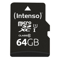 Intenso 3424490 - 64 GB - MicroSD - Klasse 10 - UHS-I - Class 1 (U1) - Temperaturbeständig - Schockresistent - Wasserdicht - Röntgensicher