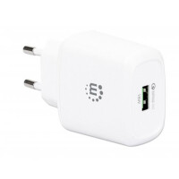 Manhattan QC 3.0 USB-Ladegerät 18 W - USB-Netzteil mit USB-A Qualcomm Quick Charge™ 3.0-Port mit bis zu 18 W - weiß - Indoor - AC - 12 V - Weiß