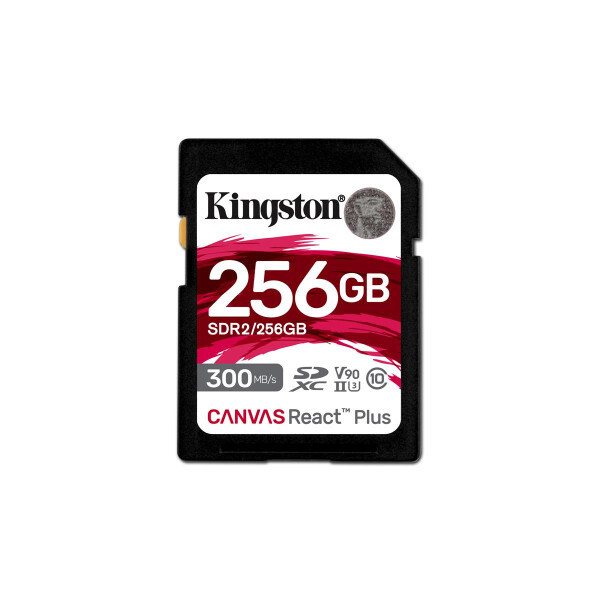 Kingston 256GB Canvas React Plus SDXC UHS-II 300R/260W U3 V90 for Full HD/4K/8K - Extended Capacity SD (SDXC)