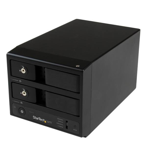 StarTech.com USB 3.0 / eSATA Dual Bay Festplattengehäuse mit UASP für SATA III Festplatten - HDD-Gehäuse - 3.5 Zoll - SATA - Serial ATA II - Serial ATA III - 6 Gbit/s - Hot-Swap - Schwarz