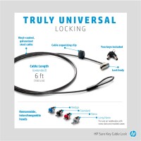 HP Sure Key Cable Lock - 1,83 m - Schlüssel - Schwarz - Silber
