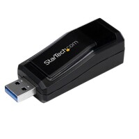 StarTech.com USB 3.0 auf Gigabit Ethernet Lan Adapter - Schwarz - Kabelgebunden - USB - Ethernet - 1000 Mbit/s - Schwarz