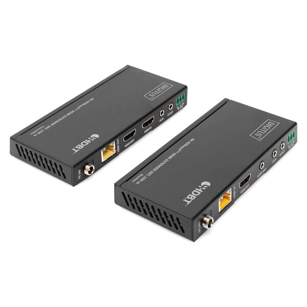 DIGITUS DS-55508 - HDBaseT HDMI Extender Set, 150 m 4K/60Hz, 18 Gbps, YUV 4:4:4, HDR