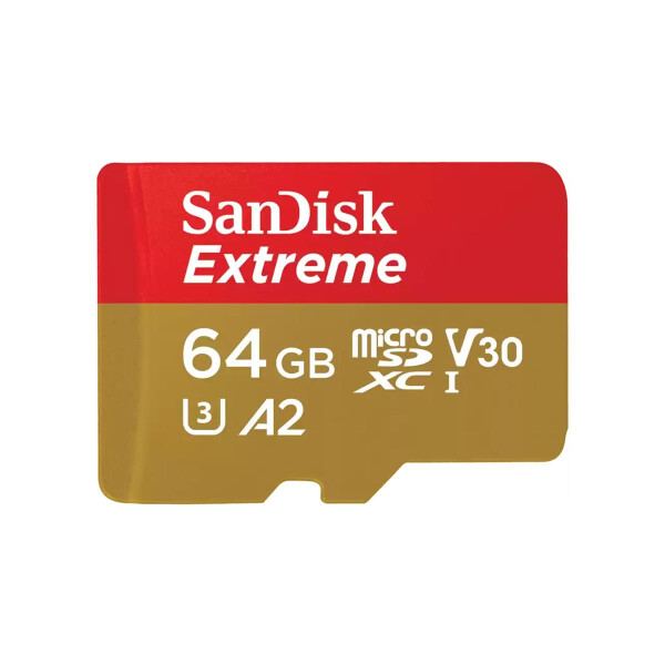 SanDisk Extreme microSDXC 64GB+SD Adapter 170MB/s 80MB/s A2 C10 V30 UHS-I U3