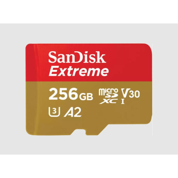 SanDisk Extreme microSDXC 256GB+SD Adapater 190MB/s 130MB/s A2 C10 V30 UHS-I U3