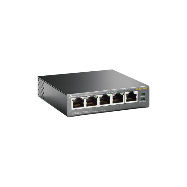 TP-LINK TL-SF1005P ungemanaged Fast Ethernet (10/100) Energie Über Ethernet (PoE) Unterstützung Schwarz Netzwerk-Switch