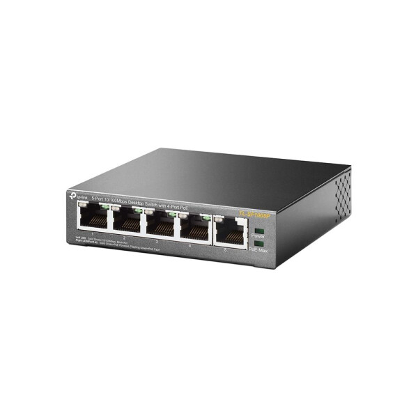 TP-LINK TL-SF1005P ungemanaged Fast Ethernet (10/100) Energie Über Ethernet (PoE) Unterstützung Schwarz Netzwerk-Switch