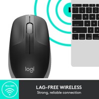 Logitech M190 - Beidhändig - Optisch - RF Wireless - 1000 DPI - Grau