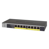Netgear GS108LP - Unmanaged - Gigabit Ethernet (10/100/1000) - Power over Ethernet (PoE) - Rack-Einbau - 1U - Wandmontage
