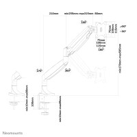 Neomounts by Newstar Select Flachbild Tischhalterung - Klemme /Bolzen - 9 kg - 25,4 cm (10 Zoll) - 81,3 cm (32 Zoll) - 100 x 100 mm - Silber