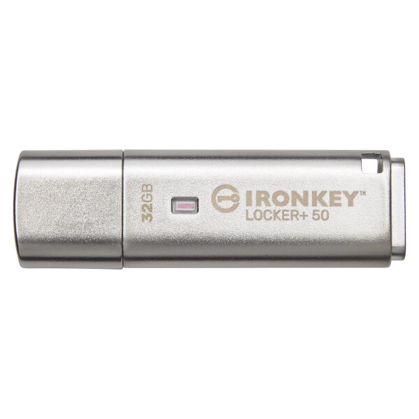 Kingston IronKey 32GB IKLP50 AES USB - w/256bit Encryption - 32 GB - USB Typ-A - 3.2 Gen 1 (3.1 Gen 1) - 145 MB/s - Kappe - Silber