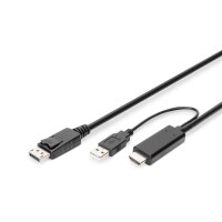 DIGITUS AK-330111-020-S - HDMI auf DP Adapterkabel, 2m,...