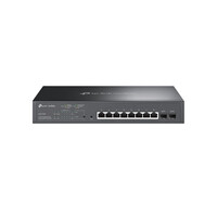 TP-LINK JetStream -8-Port-Gigabit-Smart-PoE-Switch mit 2 SFP-Slots - Managed - L2/L2+ - Gigabit Ethernet (10/100/1000) - Power over Ethernet (PoE) - Rack-Einbau - 1U