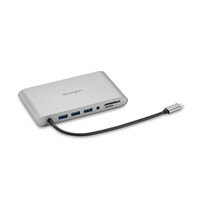 Kensington UH1440P Mobile USB-C Duale Video Dockingstation mit 85 W Power Pass-Through – DP/HDMI/VGA - Kabelgebunden - USB 3.2 Gen 1 (3.1 Gen 1) Type-C - 85 W - 3,5 mm - 10,1000,100 Mbit/s - Silber