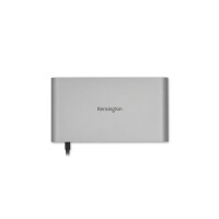 Kensington UH1440P Mobile USB-C Duale Video Dockingstation mit 85 W Power Pass-Through – DP/HDMI/VGA - Kabelgebunden - USB 3.2 Gen 1 (3.1 Gen 1) Type-C - 85 W - 3,5 mm - 10,1000,100 Mbit/s - Silber