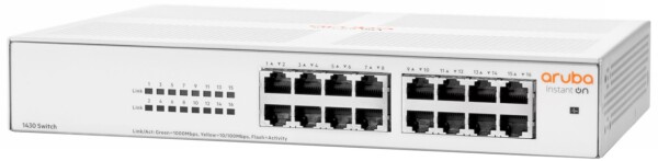 HPE Networking Aruba Instant On 1430 16G - Unmanaged - L2 - Gigabit Ethernet (10/100/1000) - Vollduplex - Rack-Einbau - 1U