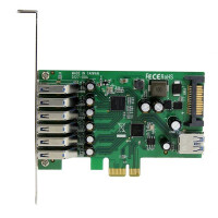 StarTech.com 7 Port PCI Express USB 3.0 Karte - PCIe - SATA - USB 3.2 Gen 1 (3.1 Gen 1) - Full-height / Low-profile - Grün - Metallisch - 3 m - 1920042 h