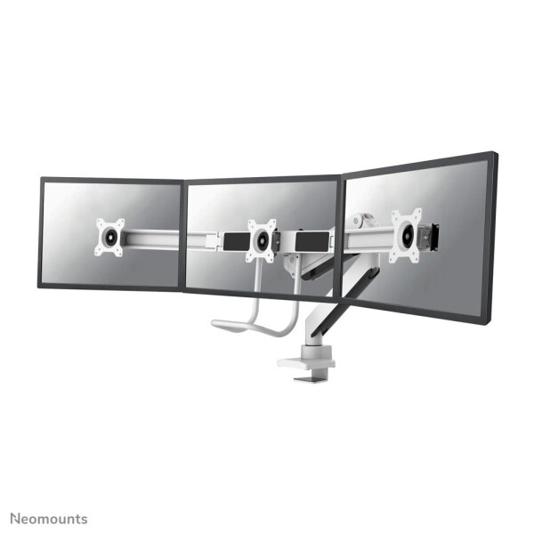 Neomounts NM-D775DX3WHITE Monitorarm 17-27" - Gasfeder - Topfix - 180°-Stopp - Klemme/Durchführung - 43,2 cm (17") - 68,6 cm (27") - 100 x 100 mm - Höhenverstellung - Weiß