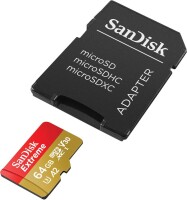 SanDisk Extreme - 64 GB - MicroSDXC - Klasse 10 - UHS-I - 170 MB/s - 80 MB/s