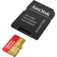 SanDisk Extreme microSDXC 64GB SD Adapter Action Cams and...