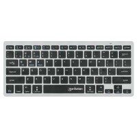 Manhattan 180559 - Mini - Kabellos - RF Wireless + Bluetooth - Scherenschalter - QWERTZ - Schwarz - Grau
