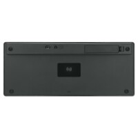 Manhattan 180559 - Mini - Kabellos - RF Wireless + Bluetooth - Scherenschalter - QWERTZ - Schwarz - Grau