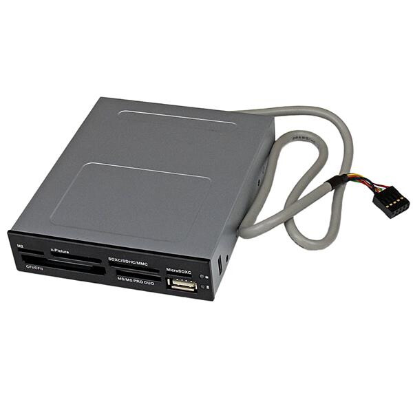 StarTech.com Interner USB 2.0 Kartenleser 3,5" - 22-in-1 Front Panel Card Reader - CF - MMC - MS Duo - MS Micro (M2) - MS PRO Duo - MS Pro-HG Duo - Speicherstick (MS) - MicroSD... - Schwarz - 3.5" - 480 Mbit/s - Kunststoff - Stahl - Aktivität - Leistung