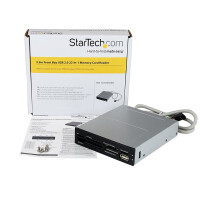StarTech.com Interner USB 2.0 Kartenleser 3,5" - 22-in-1 Front Panel Card Reader - CF - MMC - MS Duo - MS Micro (M2) - MS PRO Duo - MS Pro-HG Duo - Speicherstick (MS) - MicroSD... - Schwarz - 3.5" - 480 Mbit/s - Kunststoff - Stahl - Aktivität - Leistung