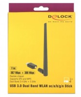 Delock 12535 - Kabellos - USB - RF Wireless - Wi-Fi 5 (802.11ac) - Schwarz