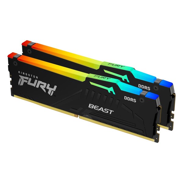 Kingston FURY Beast 64 GB 5600 MT/s DDR5 CL40 DIMM (2er-Kit) RGB - 64 GB - 2 x 32 GB - DDR5 - 288-pin DIMM